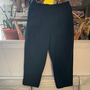 Cotton Twill Side Button Trousers Navy GUC UK 14 US 10